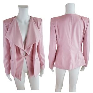 Blush Pink Waterfall Drape Blazer M